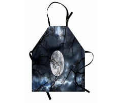 Moon at Night in Forest Apron