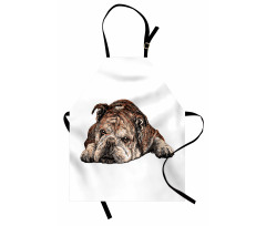 Single Hand Drawn Bulldog Apron