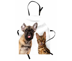 Cat and Dog Shocked Staring Apron