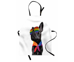 Proud Gay Pet Posing Funny Apron