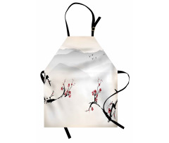 Sakura Flower and Gulls Apron