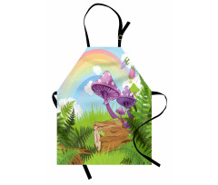 Wood Grass Fungus Art Apron