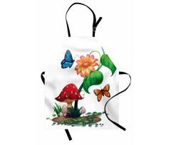 Flowering Plant Butterfly Apron