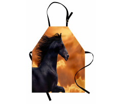 Galloping Friesian Horse Apron