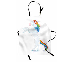 Reared up Horse Rainbow Mane Apron