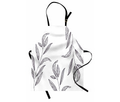 Hatched Look Leaves Art Apron