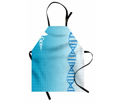 Eğitici Mutfak Önlüğü Dna Modeli ve Tıp Sembolü İlüstrasyonu