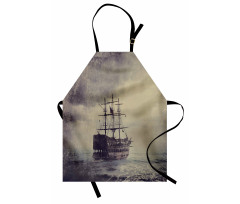 Old Pirate Ship in Sea Apron