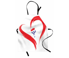 Brush Drawing Heart Sign Apron