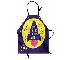 Rocket Space Moon Love Apron