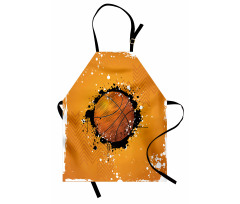 Soyut Mutfak Önlüğü Basketbol Topu Desenli