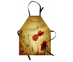 Poppy Flowers Bohemian Apron