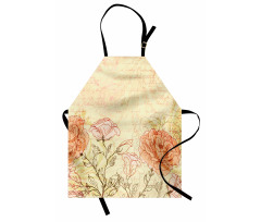 Grunge Retro Flowers Apron