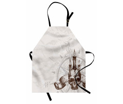 Priate Skull Compass Apron