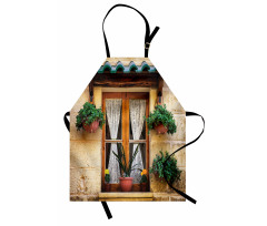 Old Window and Flowers Apron