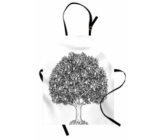 Engraved Style Apple Tree Apron