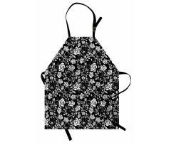 Roses on Swirling Stems Curl Apron