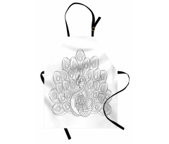 Outline Design Peacock Bird Apron