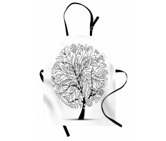 Abstract Leafy Floral Tree Apron