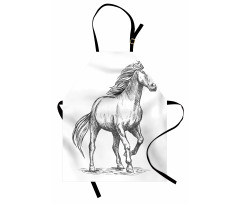 Sketchy Graphic of a Horse Apron