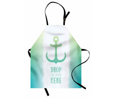 Words Green Ombre Anchor Apron