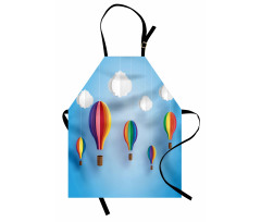 Çocuksu Mutfak Önlüğü Kağıttan Yapılmış Uçan Sıcak Hava Balonları