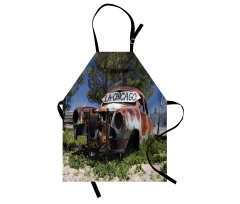 Old Abandoned Car USA Apron