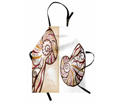 Seashells Abstract Boho Apron