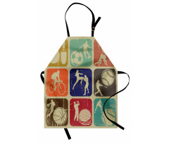 Grunge Sports Banners Apron