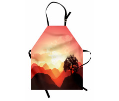 Sunset Tree Mountains Apron