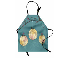 Lanterns Hanging on Tree Apron