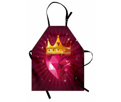 Pink Diamond Crown Art Apron