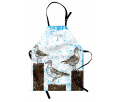 Grungy Sketch Seagulls Apron