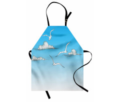 Seagulls Flying Ombre Sky Apron