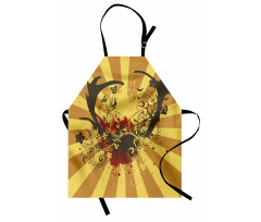 Grunge Style Antlers Art Apron