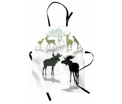 Elk Deer Fawn Forest Apron