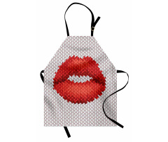 Retro Effect Lips Design Apron