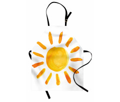 Mevsimler Mutfak Önlüğü Sulu Boya Güneş Desenli