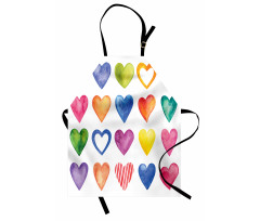 Watercolor Heart Romance Apron