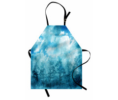 Grunge Sky Foggy Night Apron