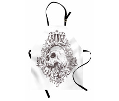 Skull Rose Grunge Apron