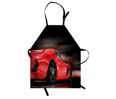 Futuristic Red Sports Apron