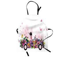 Floral Car Butterflies Apron