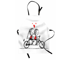 Couple Cycling Together Apron