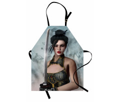 Asian Lady Samurai Apron