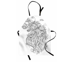 Floral Astrology Aquarius Apron