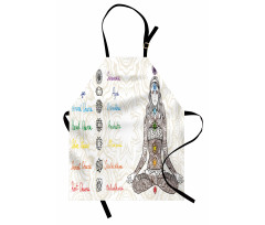 Sketch Yoga Posed Girl Apron