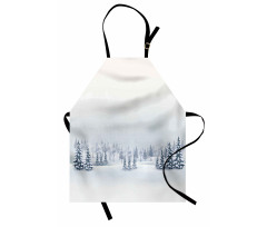 Foggy Weather Trees Apron