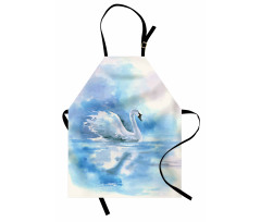 Swan in Hazy River Art Apron