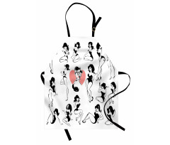 Woman Heart Tattoo Model Apron